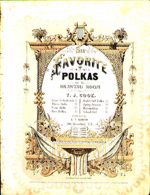 1863 Sheet Music Favorite Polkas TJ Cook