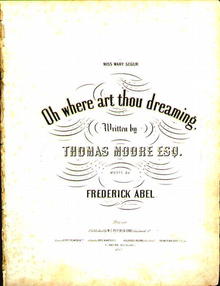1852 Oh Where Art Thou Dreaming T Moore
