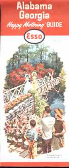 Beautiful art cover Alabama Georgia map 1964