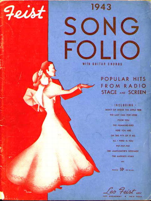 Feist 1943 Song Folio Radio Stage Movie Hits