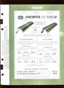1925 Dealers Catalog Sheets Premier Vizor