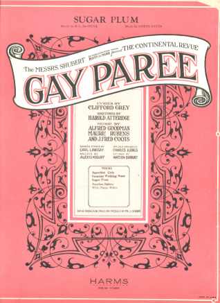 Sugar Plum from Gay Paree Musical Revue 1925