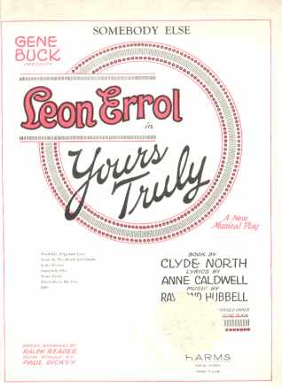 Somebody Else - Yours Truly 1926 w Leon Errol