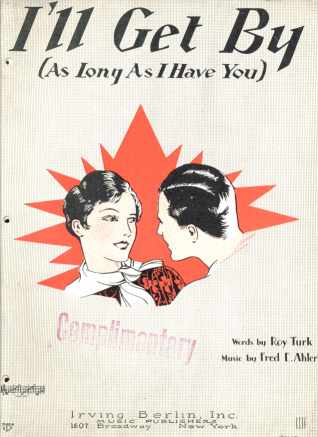 I'll Get By 1928 Turk & Ahlert Great Cover