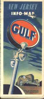Gulf Oil New Jersey Info-Map 1940s VG