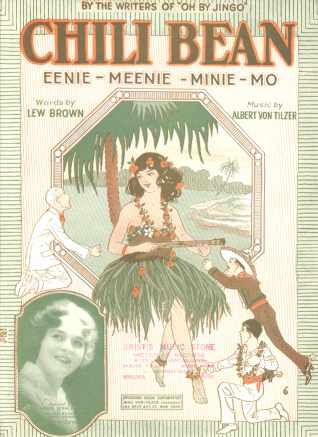 Chili Bean by Lew Brown 1920 Beautiful Cover