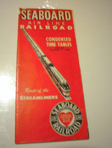 dec 17,1953 seaboard airline RR time tables