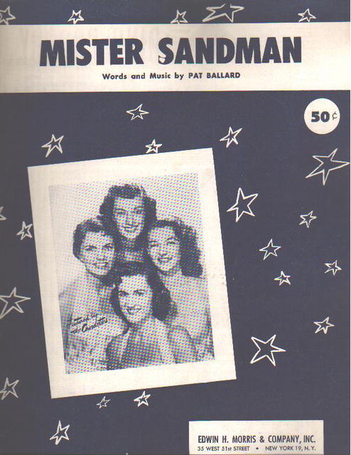 Mister Sanddman Pat Ballard 1954 Chordettes
