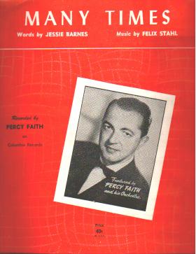 Many Times 1953 Percy Faith cover photo