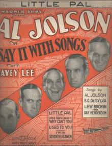 Al Jolson Little Pal 1929 photo cover