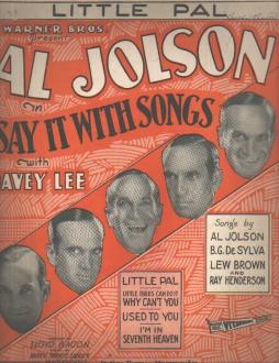 Al Jolson Little Pal 1929 photo cover