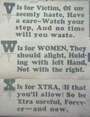 1928 Streetcar Safety Slogan Signs V W & X
