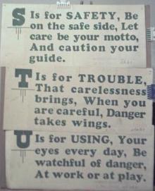 1928 Streetcar Safety Slogan Signs S T & U