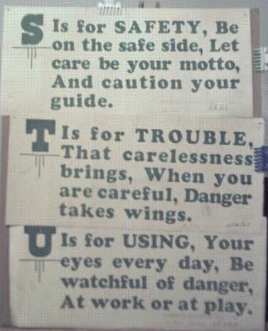 1928 Streetcar Safety Slogan Signs S T & U