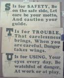 1928 Streetcar Safety Slogan Signs S T & U