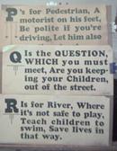 1928 Streetcar Safety Slogan Signs P Q & R