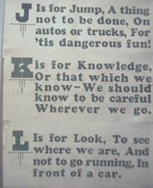 1928 Streetcar Safety Slogan Signs J K & L