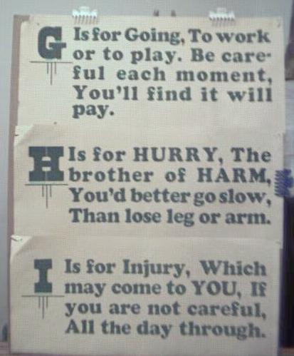 1928 Streetcar Safety Slogan Signs G H & I