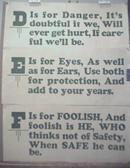 1928 Streetcar Safety Slogan Signs D E & F