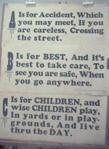 1928 Streetcar Safety Slogan Signs A B & C