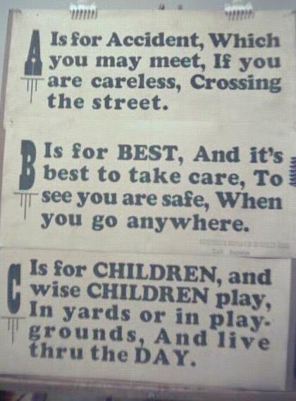 1928 Streetcar Safety Slogan Signs A B & C