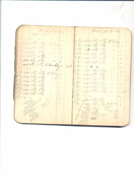 B&O Railroad Time book/1935-1940