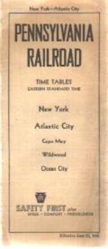 PA RR Time Tables 1941 New York-Atlantic City