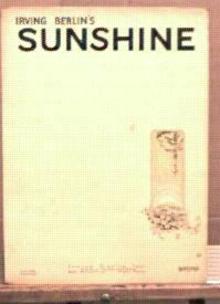 Irving Berlins's Sunshine 1928 Excellent