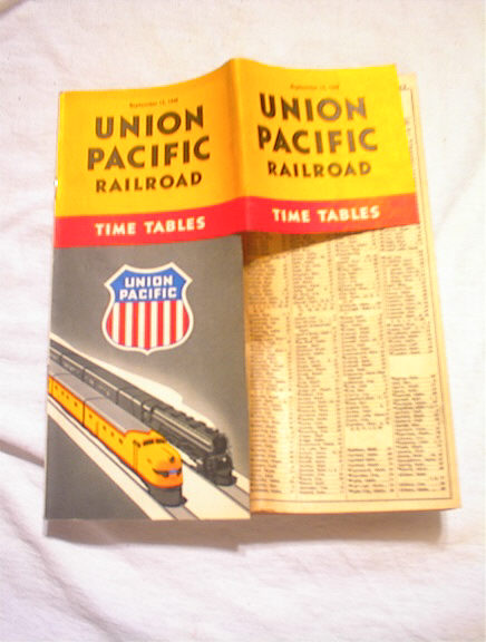SEPT 12,1948 UNION PACIFIC TIME CHART