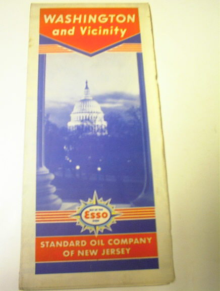 Ca 1940 ESSO Washington & vicinity road map
