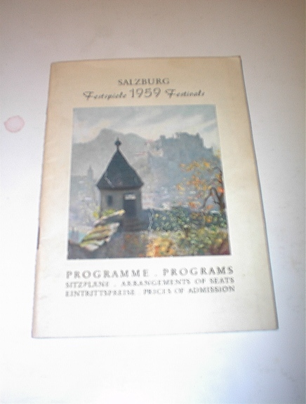 SALZBURG Festspiele 1959 Festivals Program