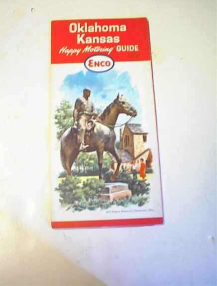 1964 ENCO Oklahoma Kansas Road Map!