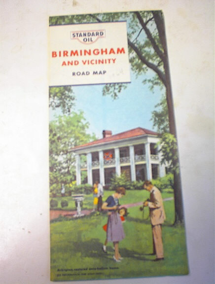 1964 STANDARD OIL Birmingham & Vicinity R.Map