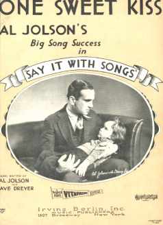 Al Jolson One Sweet Kiss '29 Say It With Song
