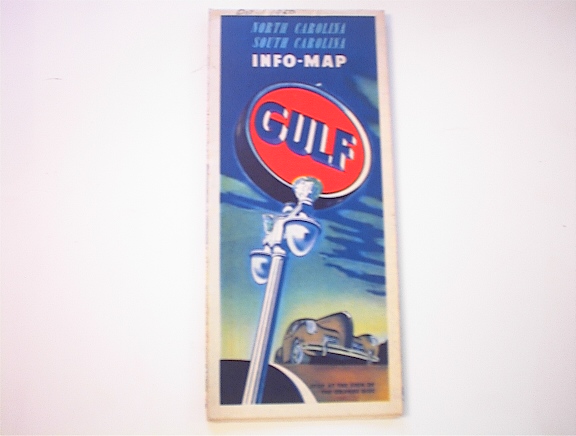 1950 GULF Map of North & South Carolina