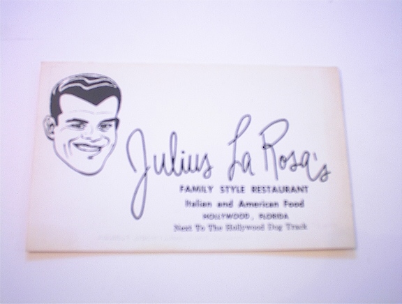 c1950 Julius La Rosa's Family Restaurant