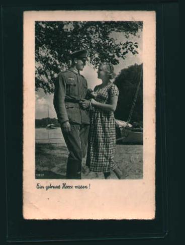 German Postcard from WWII-Censor Mark Visible