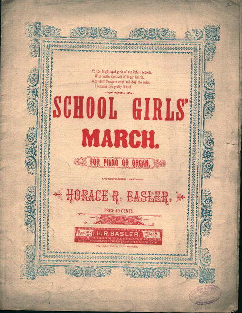 School Girls March by Horace Baseler c1887!