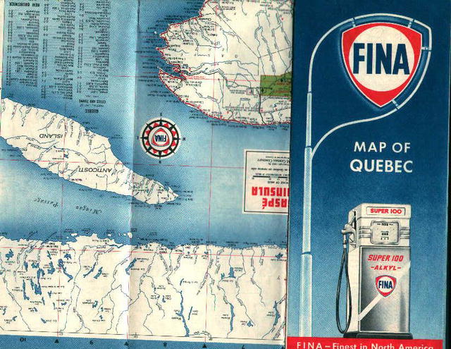 Map of Quebec by Fina Oil Company!