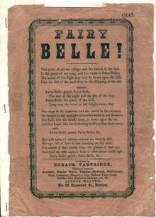 Old Penny Songsheet from 1850's of Fairy Bel