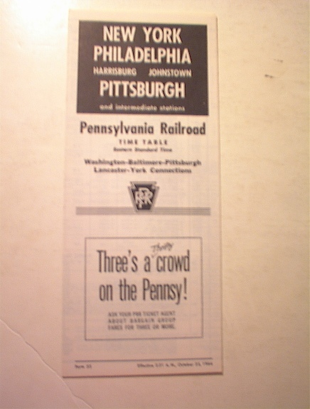 1964 Pennsylvania Railroad Time Table