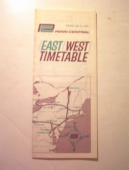 1970 Penn Central East/West/Time Table