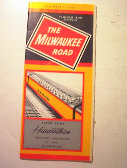 1967 The Milwaukee Road Super Dome Time Table