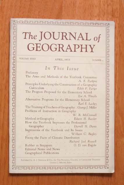 Journal of Geography 4/1933 On Teaching Geog.