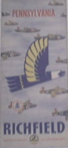 1940 RICHFIELD Oil Pennsylvania Road Map