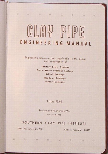 Clay Pipe - Engineering - Sewer/Drainage Systems, 1965