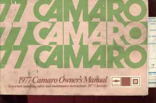 Great 1977 Chevy Camaro Owners Manual