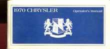 1970 Chrysler Operator's Manual excellent