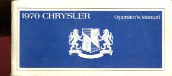1970 Chrysler Operator's Manual excellent
