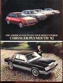 Chrysler plymouth '82 Photo Ad Brochure
